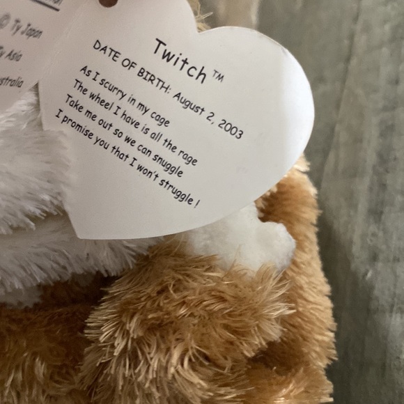 Ty Beanie Babies Baby Twitch the Guinea Pig Rare Vintage Collectible Plush Fuzzy - Picture 4 of 5